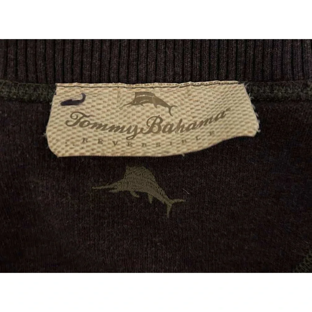 Tommy Bahama Reversible Quarter Zip Pullover Sweatshirt Mens Large Grey Purple